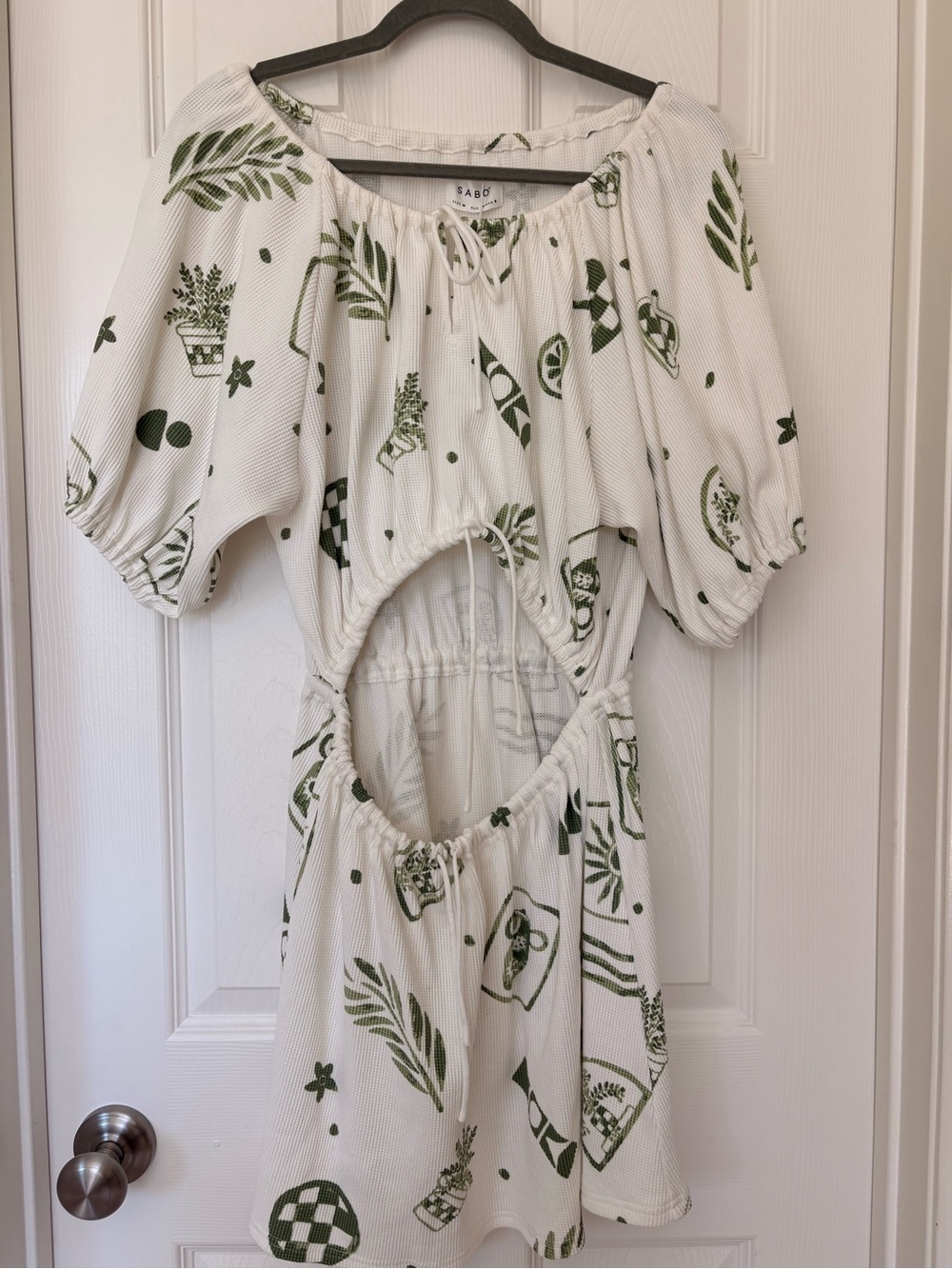 SABO Milo Dress Relic US 6 NWT Green Print Cutout Mini